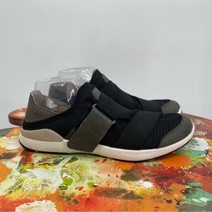 Olukai Mikilua Kako'o‎ Sneakers Shoes Womens Size 9 Black Leather Rubber Low Top